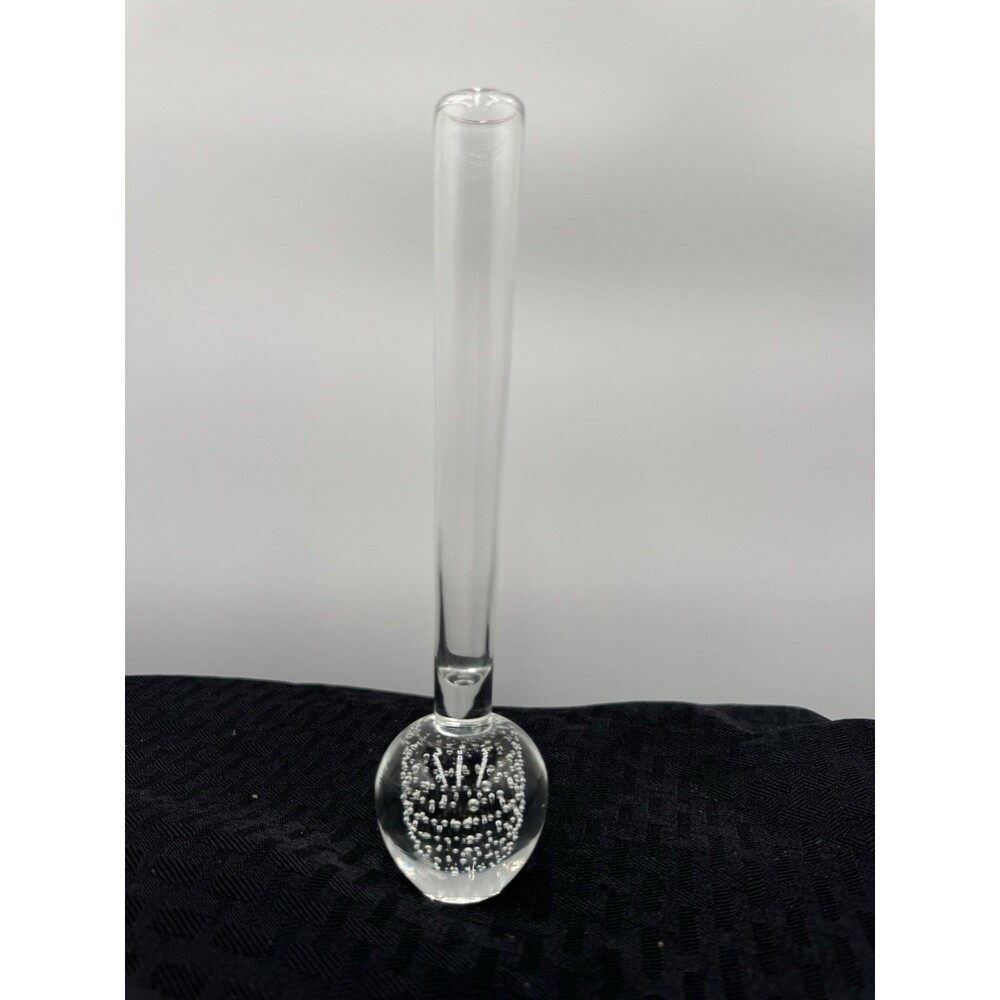 ART GLASS CLEAR CONTROL BUBBLE VMBUD VASE PAPER WEIGHT 8”